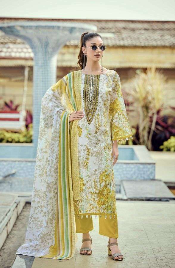 SANA SAFINA VOL-5 SERIES 721 BY ZULFAT DESIGNER PRINTED AND WORK COTTON SUITS ARE AVAILABLE AT WHOLESALE PRICE