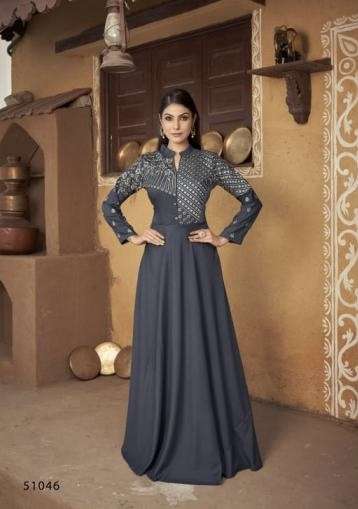 SUGAR VOL-2 SERIES 51000 GOWN BY VARDAN DESIGNER WITH EMBROIDERY WORK MUSLIN GOWNS ARE AVAILABLE AT WHOLESALE PRICE