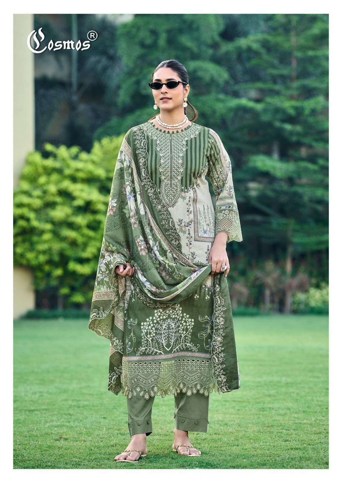 AABYAAN LAWN VOL-2 SERIES 201 TO 206 BY COSMOS DESIGNER PRINTED AND PATCH WORK LAWN COTTON SUITS ARE AVAILABLE AT WHOLESALE PRICE