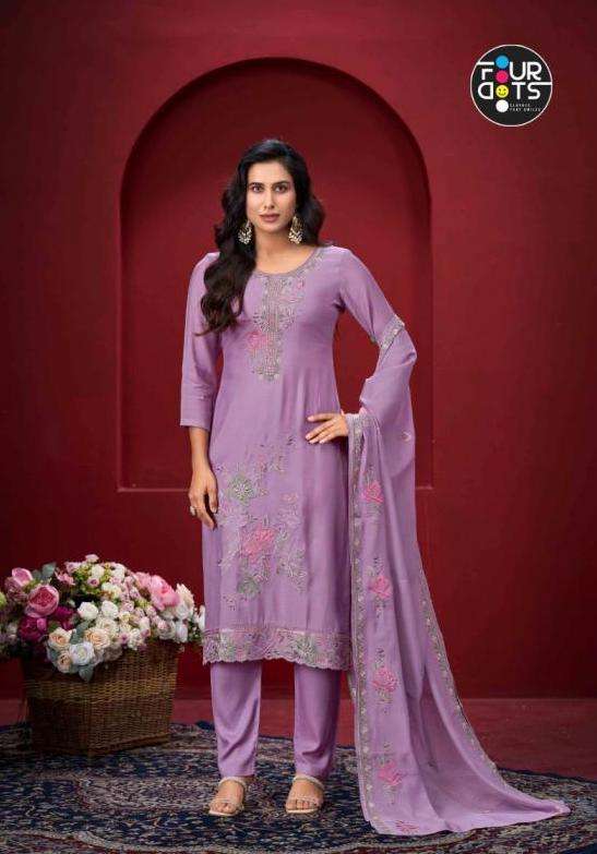 AADHYA SERIES 9071 TO 9074 BY FOUR DOTS DESIGNER HAND WORK MUL COTTON SUITS ARE AVAILABLE AT WHOLESALE PRICE