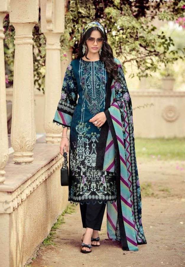AARZU VOL-30 SERIES 1142 BY ROMANI DESIGNER PRINTED AND WORK SOFT COTTON SUITS ARE AVAILABLE AT WHOLESALE PRICE