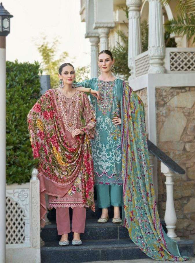 AARZU VOL-31 SERIES 1145 BY ROMANI DESIGNER PRINTED AND WORK SOFT COTTON SUITS ARE AVAILABLE AT WHOLESALE PRICE