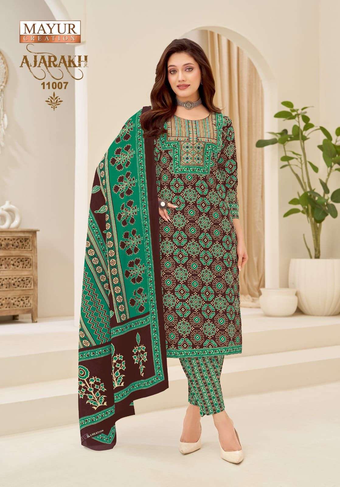 AJRAKH VOL-11 SERIES 11001 TO 11010 BY MAYUR DESIGNER AJRAKH PRINT COTTIN READYMADE SUITS ARE AVAILABLE AT WHOLESALE PRICE 