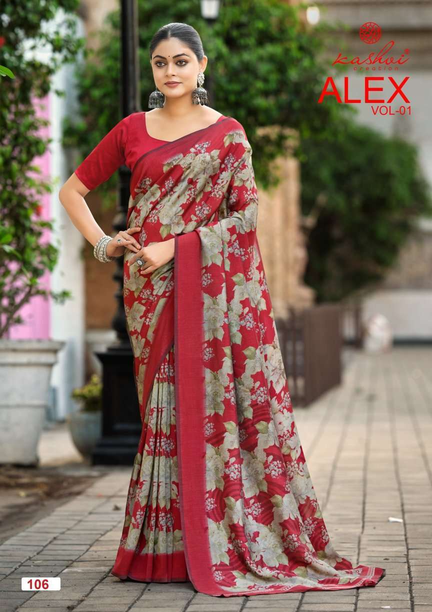 ALEX VOL-1 SERIES 101 TO 108 SAREE BY KASHVI DESIGNER PRINTED VICHITRA SAREES ARE AVAILABLE AT WHOLESALE PRICE