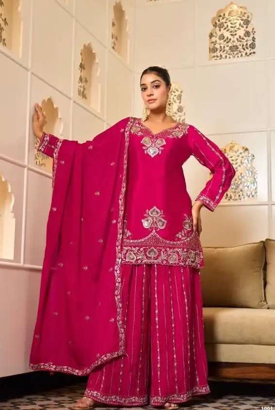 AMAIRA SERIES 1001 TO 1004 BY SANIKA DESIGNER EMBROIDERY WORK GEORGETTE SILK READYMADE SUITS ARE AVAILABLE AT WHOLESALE PRICE