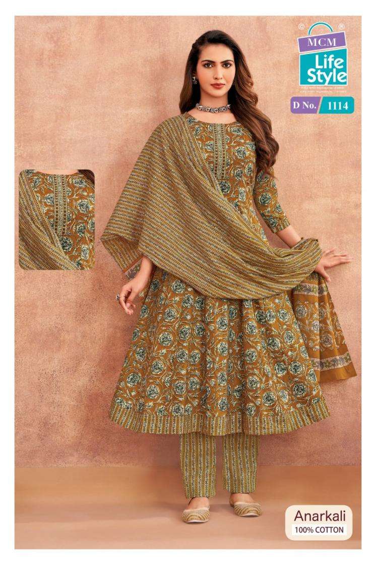 ANARKALI VOL-11 SERIES 1107 TO 1116 BY MCM DESIGNER PRINTED COTTON READYMADE ANARKALI SUITS ARE AVAILABLE AT WHOLESALE PRICE