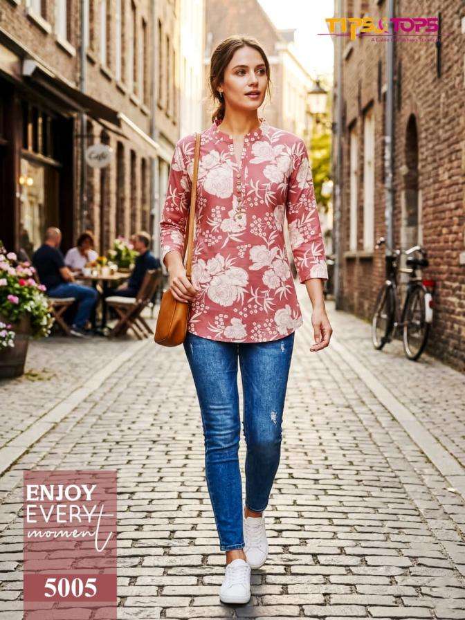 BABY VOL-9 SERIES 5001 TO 5009 BY TIPS & TOPS DESIGNER PRINTED RAYON TOPS ARE AVAILABLE AT WHOLESALE PRICE