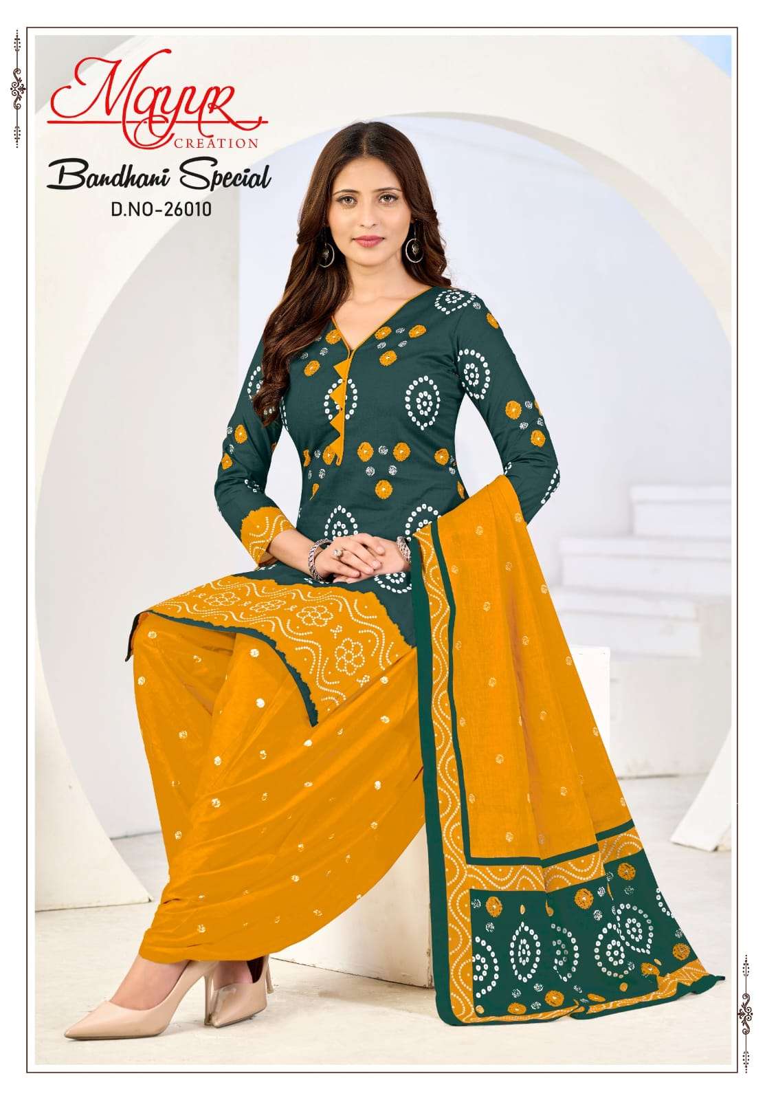 BANDHANI SPECIAL VOL-26 SERIES 26001 TO 26010 BY MAYUR DESIGNER PRINTED COTTON SUITS ARE AVAILABLE AT WHOLESALE PRICE