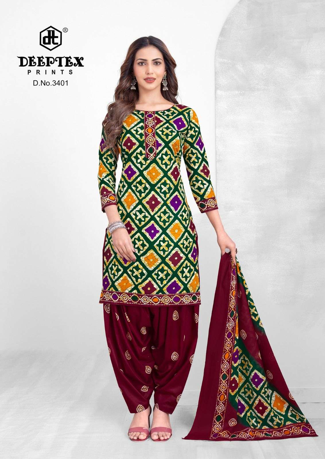 BATIK PLUS VOL-34 SERIES 3401 TO 3410 BY DEEPTEX DESIGNER WITH PRINTED COTTON SUITS ARE AVAILABLE AT WHOLESALE PRICE