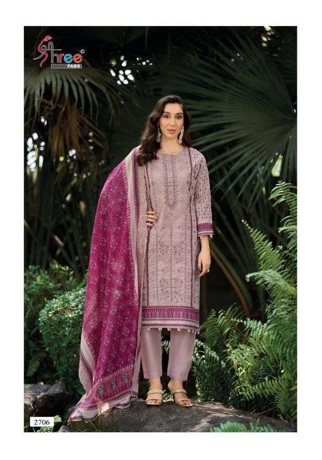 BIN SAEED LAWN COLLECTION VOL-27 SERIES 2701 TO 2706 BY SHREE FABS DESIGNER PRINTED AND EMBROIDERY WORK COTTON SUITS ARE AVAILABLE AT WHOLESALE PRICE