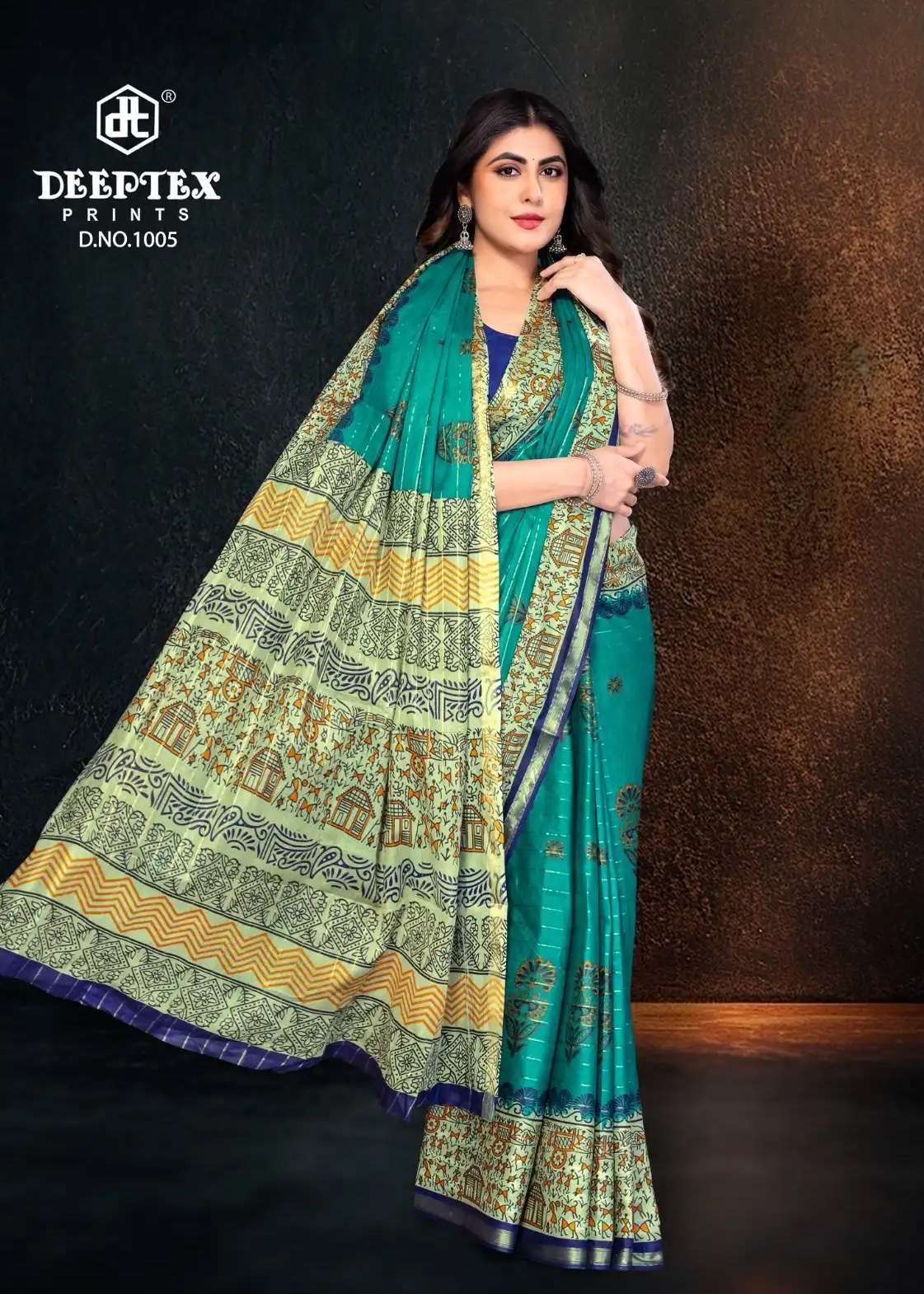 BLOCK BEAUTY VOL-1 SERIES 1001 TO 1010 BY DEEPTEX DESIGNER PRINTED COTTON SAREES ARE AVAILABLE AT WHOLESALE PRICE
