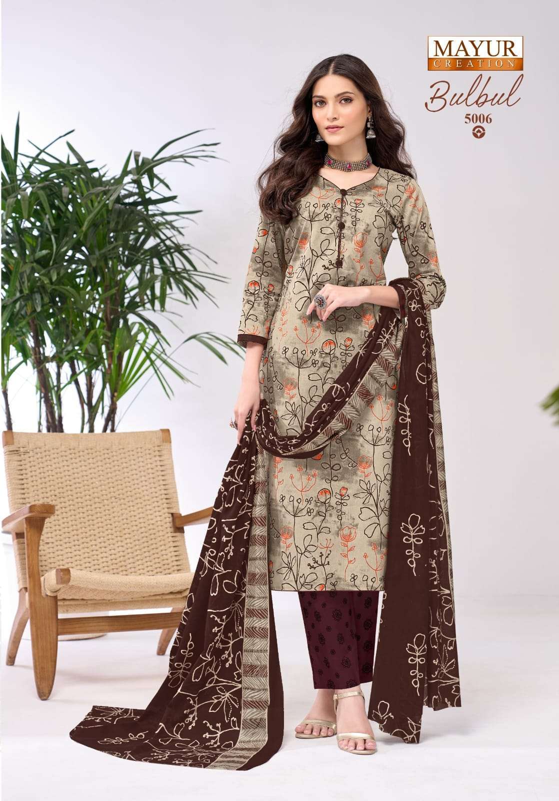 BUL BUL VOL-5 SERIES 5001 TO 5010 BY MAYRU DESIGNER PRINTED COTTON SUITS ARE AVAILABLE AT WHOLESALE PRICE