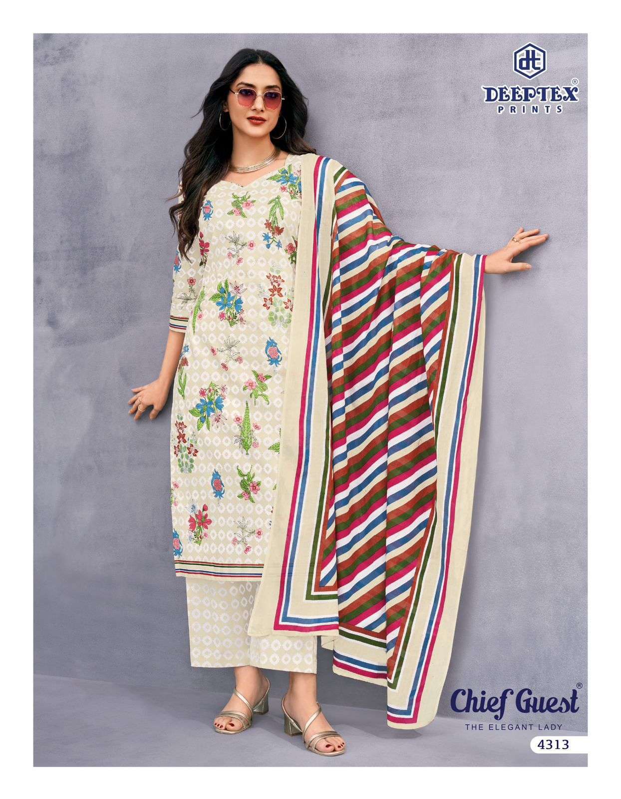 CHIEF GUEST VOL-43 SERIES 4301 TO 4315 BY DEEPTEX DESIGNER WITH PRINTED COTTON SUITS ARE AVAILABLE AT WHOLESALE PRICE