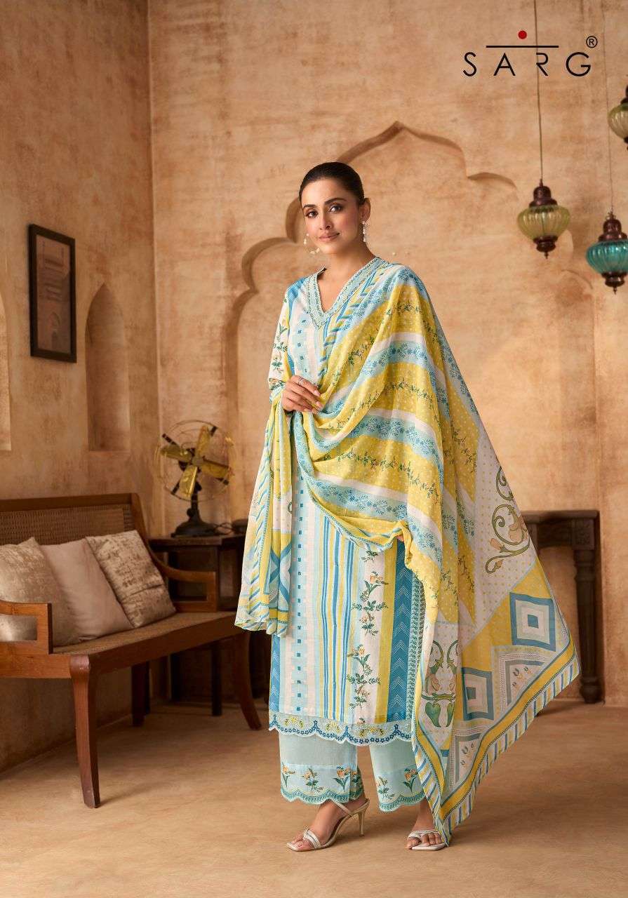 FLOW TALES SERIES 600 BY SARG DESIGNER DIGITAL PRIN TED WITH HAND WORK AND EMBROIDERY WORK COTTON LAWN SUITS ARE AVAILABLE AT WHOLESALE PRICE