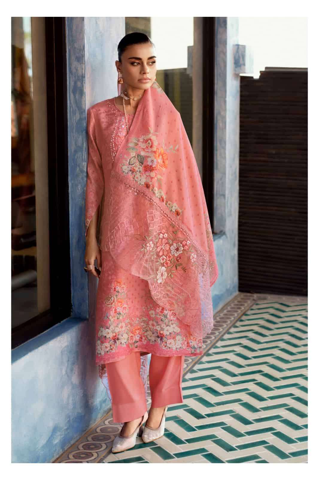 GOLDEN SOUL SERIES 01 TO 04 BY VARSHA DESIGNER DIGITAL PRINTED WITH HAND WORK AND EMBROIDERY WORK VISCOSE SOFT SHIMMER SILK SUITS ARE AVAILABLE AT WHOLESALE PRICE
