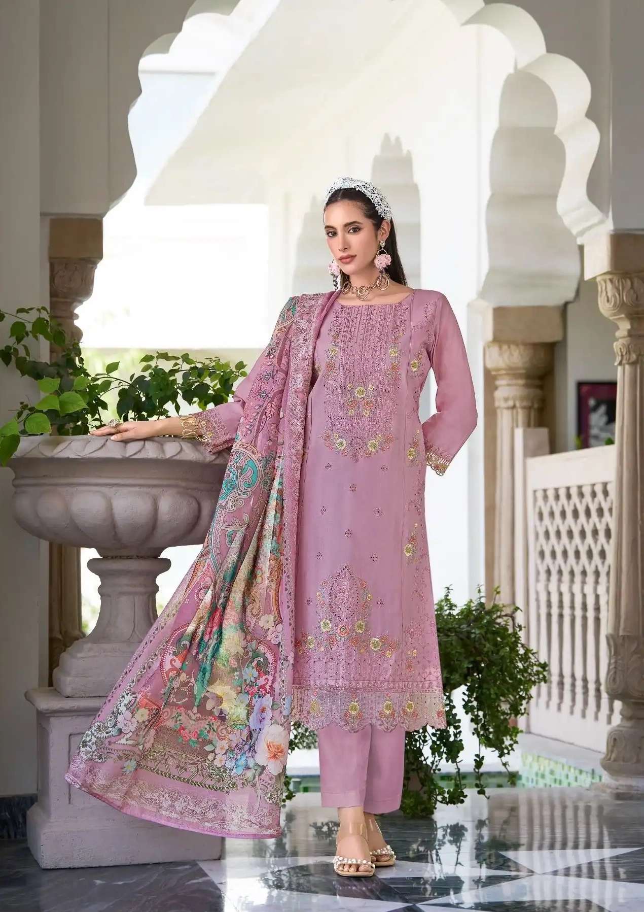 JADE OMBRE ZOYA VOL-2 SERIES 850 BY BELLIZA DESIGNER EMBROIDERY WORK LAWN COTTON SUITS ARE AVAILABLE AT WHOLESALE PRICE