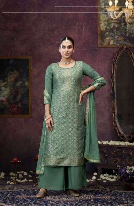 KOYAL VOL-8 SERIES 19111 TO 19116 BY TRIPLE A DESIGNER FANCY WORK MUSLIN JACQUARD SUITS ARE AVAILABLE AT WHOLESALE PRICE