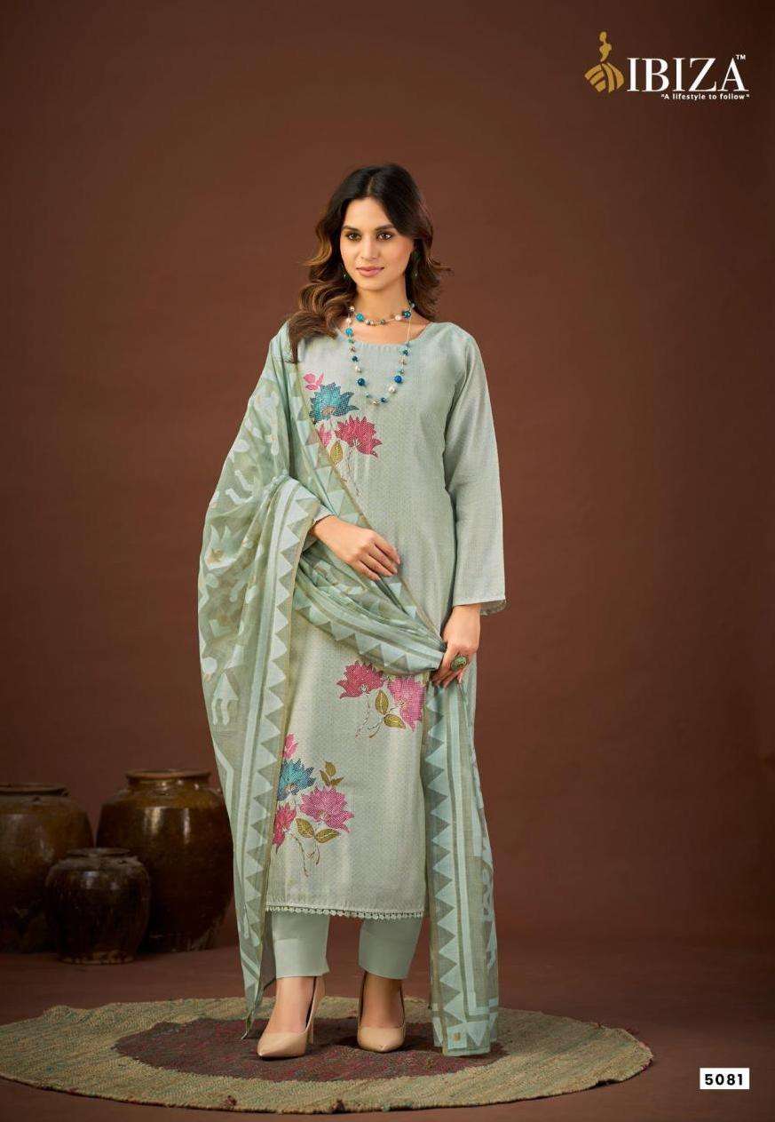 MALISA SERIES 5081 TO 5084 BY IBIZA DESIGNER DIGITAL PRINTED AND HAND WORK ORGANIC COTTON SUITS ARE AVAILABLE AT WHOLESALE PRICE