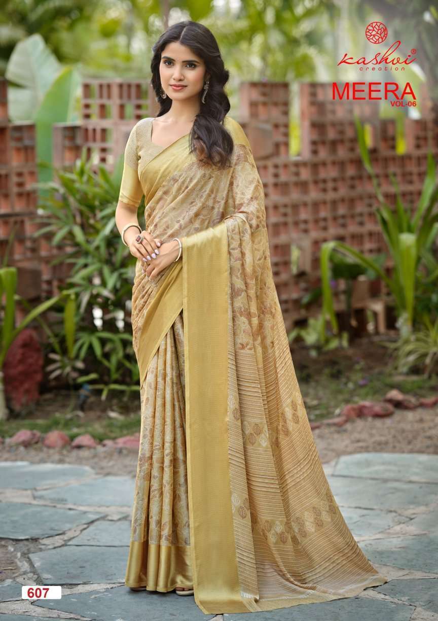 MEERA VOL-8 SERIES 801 TO 808 SAREE BY KASHVI DESIGNER BRASSO DOBY SAREES ARE AVAILABLE AT WHOLESALE PRICE