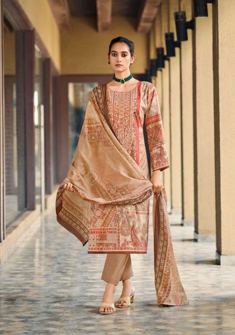 MUSAFIR VOL-34 SERIES 1001 TO 1006 BY RINAZ ARTS DESIGNER DIGITAL PRINTED AND EMBROIDERY WORK CAMBRIC COTTON LAWN SUITS ARE AVAILABLE AT WHOLESALE PRICE