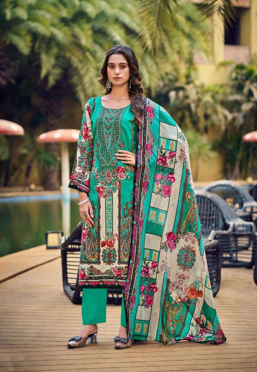 MUSAFIR VOL-37 SERIES 1001 TO 1006 BY RINAZ ARTS DESIGNER DIGITAL PRINTED AND EMBROIDERY WORK CAMBRIC COTTON LAWN SUITS ARE AVAILABLE AT WHOLESALE PRICE