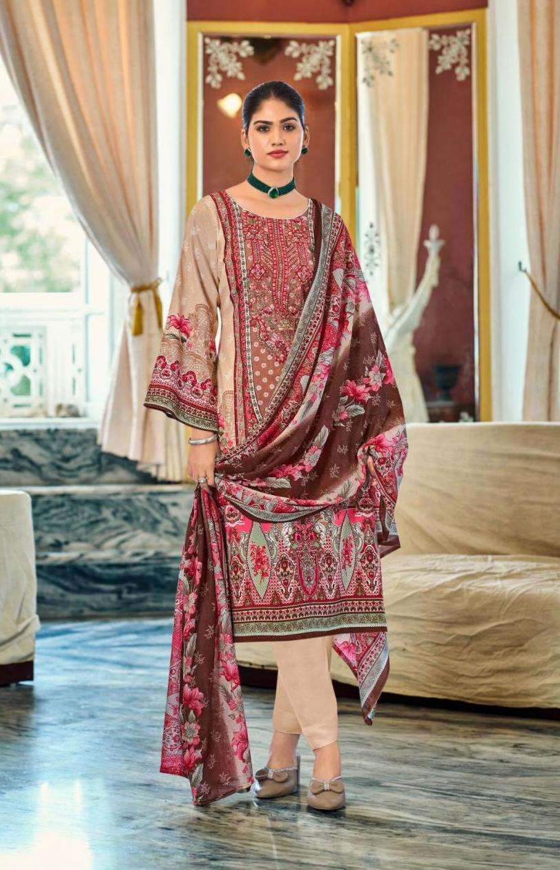 MUSAFIR VOL-38 SERIES 2001 TO 2006 BY RINAZ ARTS DESIGNER DIGITAL PRINTED AND EMBROIDERY WORK CAMBRIC COTTON LAWN SUITS ARE AVAILABLE AT WHOLESALE PRICE