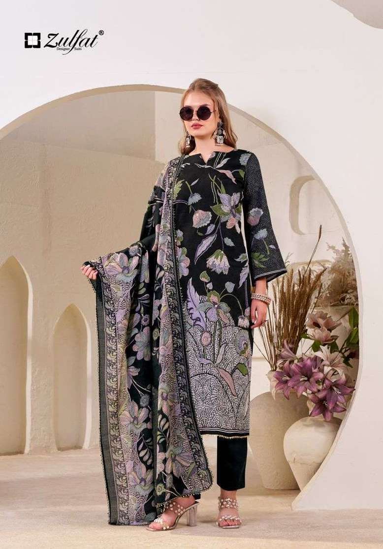 NASREEN SERIES 678 BY ZULFAT DESIGNER PRINTED AND HAND WORK COTTON SATIN SUITS ARE AVAILABLE AT WHOLESALE PRICE