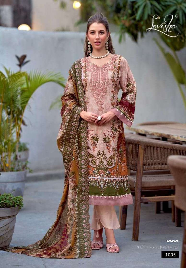 NEEDLE WONDER VOL-2 NX SERIES 1001 TO 1006 BY LEVISHA DESIGNER PRINTED AND EMBROIDERY WORK CAMBRIC LAWN COTTON SUITS ARE AVAILABLE AT WHOLESALE PRICE