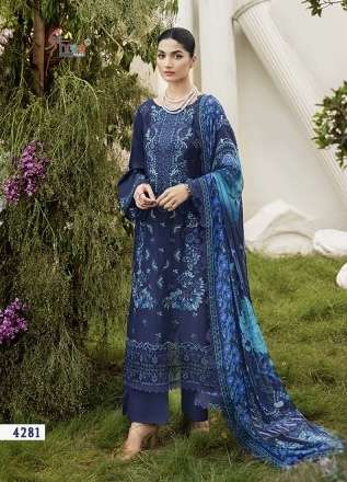OMBRE LAWN COLLECTION 26 VOL-22 SERIES 4281 TO 4283 BY SHREE FABS DESIGNER HEAVY EMBROIDERY WORK COTTON SUITS ARE AVAILABLE AT WHOLESALE PRICE