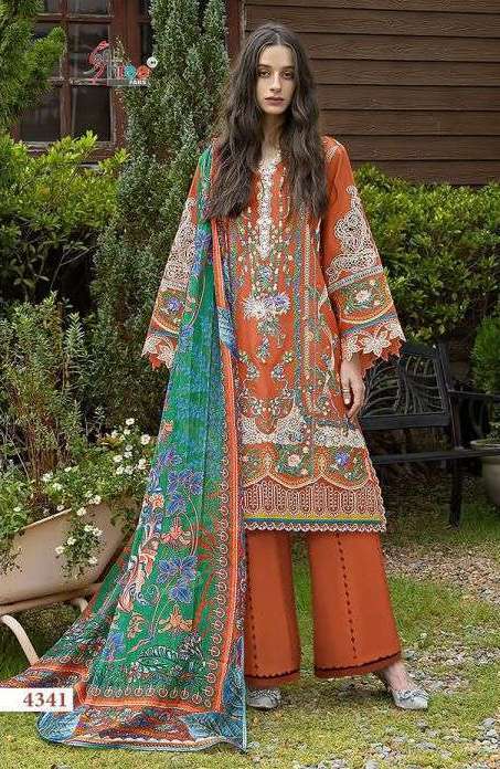 OMBRE LAWN COLLECTION 26 VOL-3 SERIES 4341 TO 4346 BY SHREE FABS DESIGNER EMBROIDERY WORK COTTON SUITS ARE AVAILABLE AT WHOLESALE PRICE