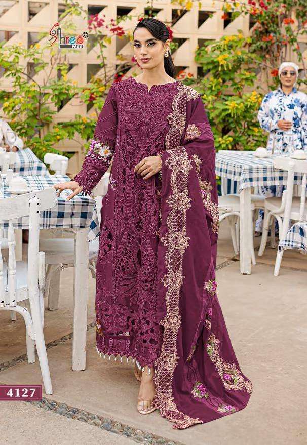 OMBRE PREMIUM SUPER HIT VOL-3 SERIES 4125 TO 4139 BY SHREE FABS DESIGNER EMBROIDERY WORK COTTON SUITS ARE AVAILABLE AT WHOLESALE PRICE