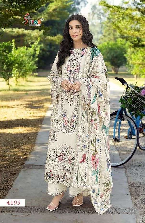 OMBRE PREMIUM VOL-6 COLOR COLLECTION SERIES 4195 A TO 4195D BY SHREE FABS DESIGNER EMBROIDERY WORK COTTON SUITS ARE AVAILABLE AT WHOLESALE PRICE