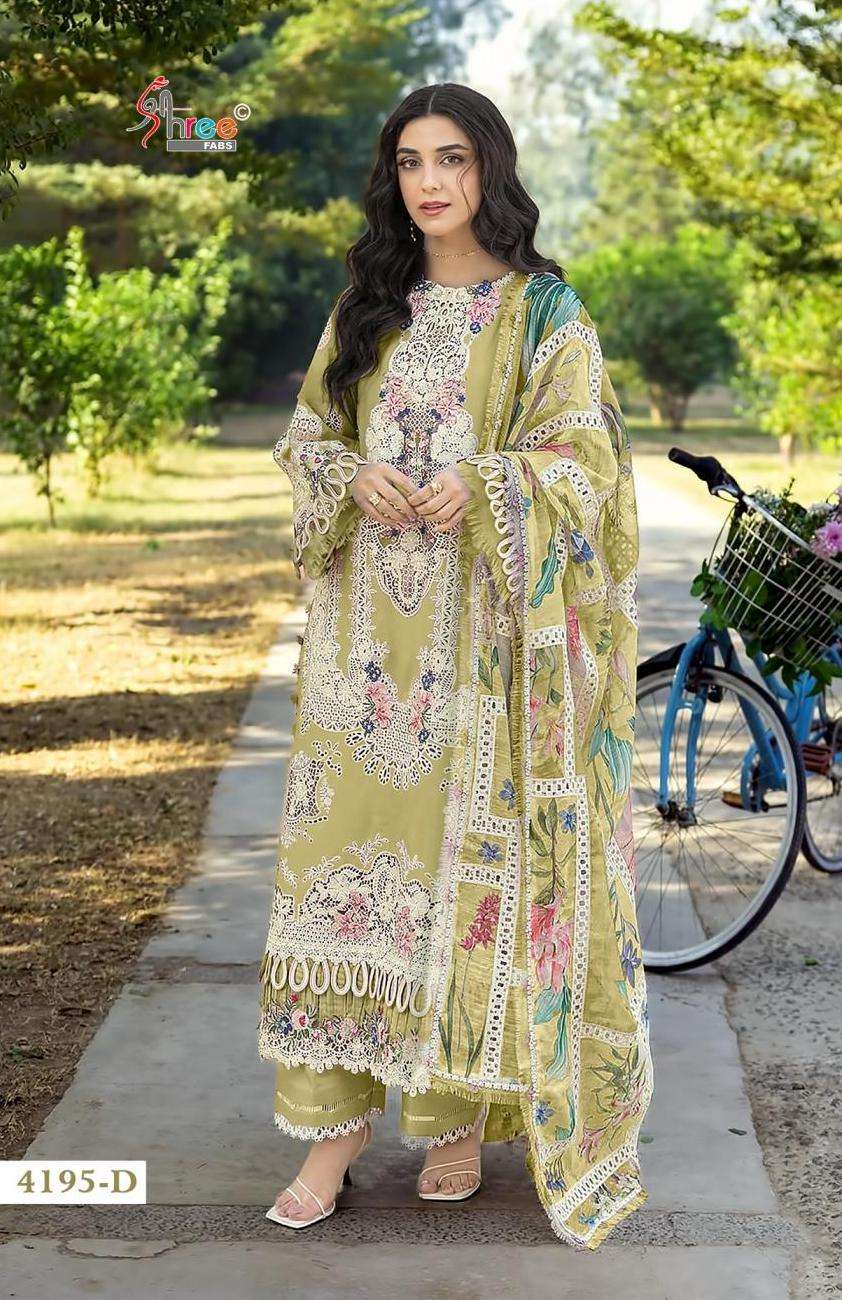OMBRE PREMIUM VOL-6 COLOR COLLECTION SERIES 4195 BY SHREE FABS DESIGNER EMBROIDERY WORK COTTON SUITS ARE AVAILABLE AT WHOLESALE PRICE