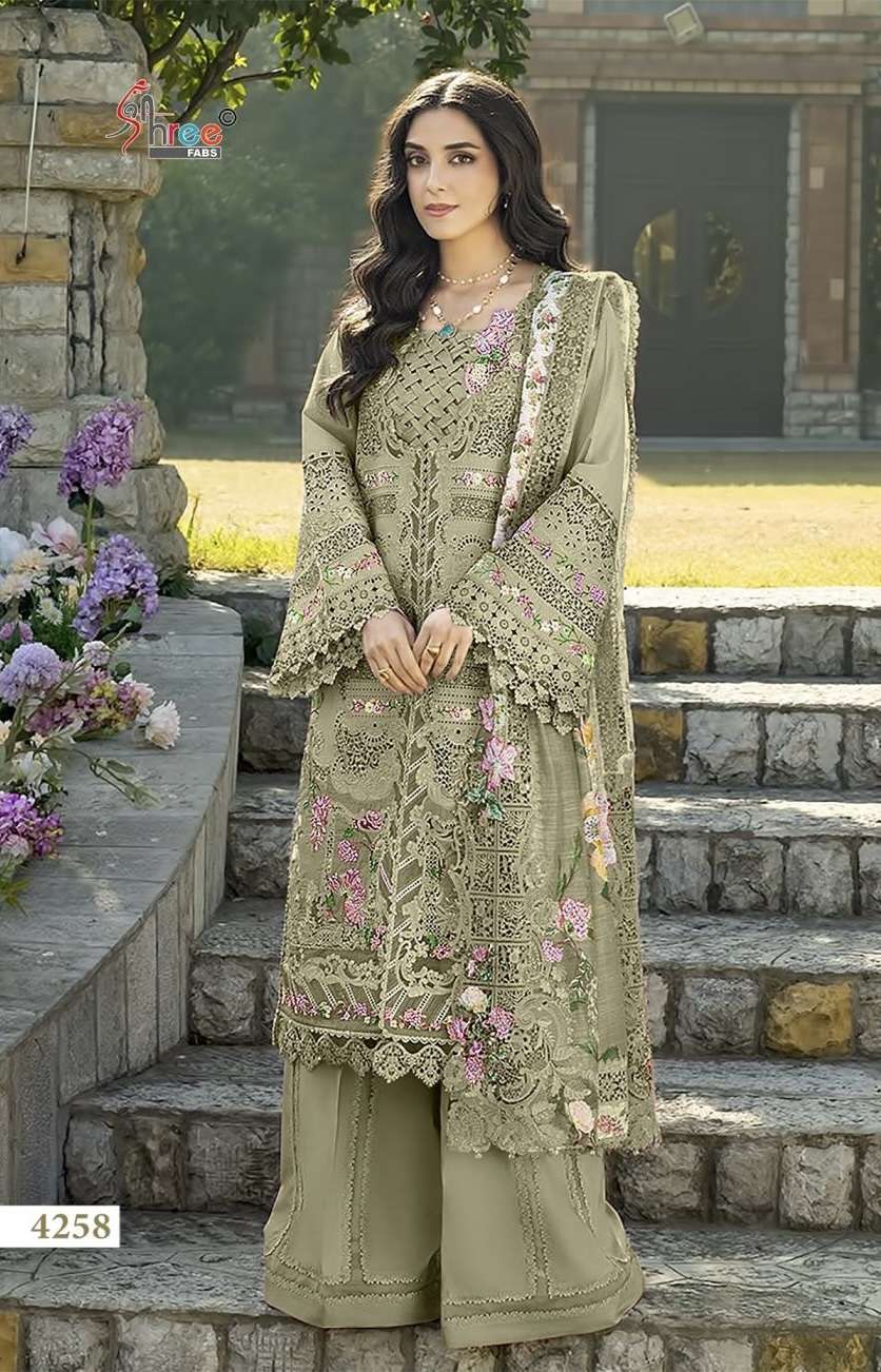 OMBRE PREMIUM VOL-9 SERIES 4253 TO 4258 BY SHREE FABS DESIGNER EMBROIDERY WORK COTTON SUITS ARE AVAILABLE AT WHOLESALE PRICE