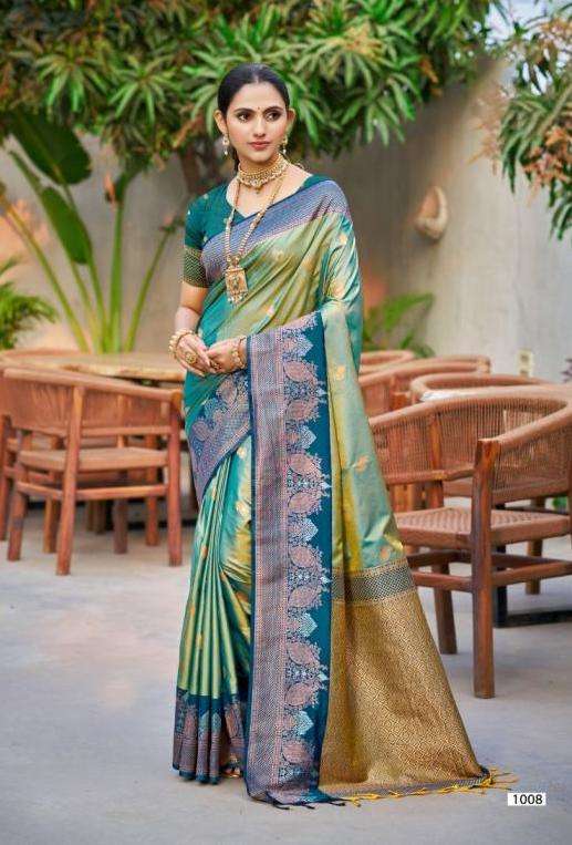 OMKARA SILK SERIES 1001 TO 1008 SAREE BY BUNAWAT DESIGNER SOFT SILK SAREES ARE AVAILABLE AT WHOLESALE PRICE