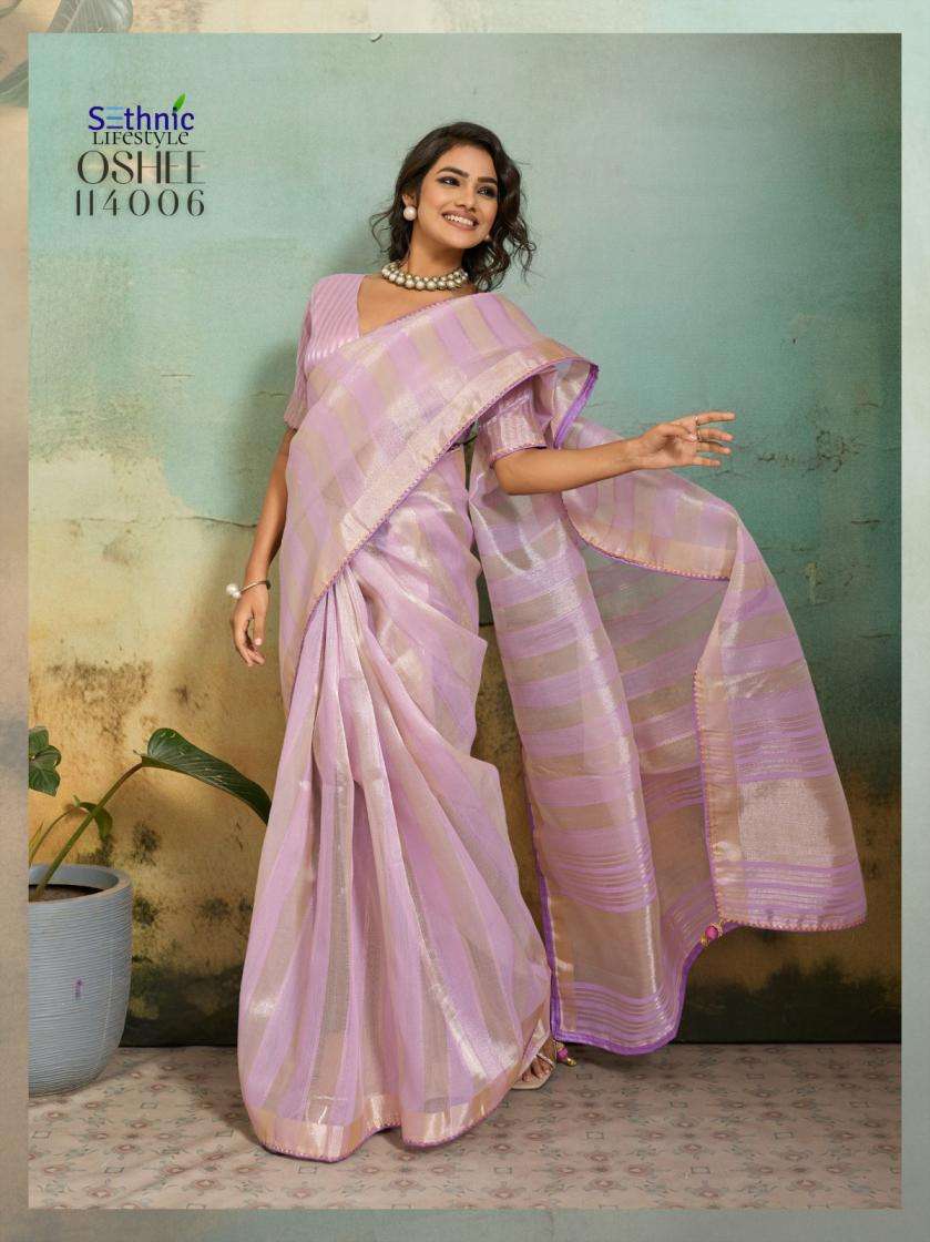 OSHEE FLAUNT SERIES 114005 TO 114008 SAREE BY SETHNIC DESIGNER COTTON BLEND SILK SAREES ARE AVAILABLE AT WHOLESALE PRICE