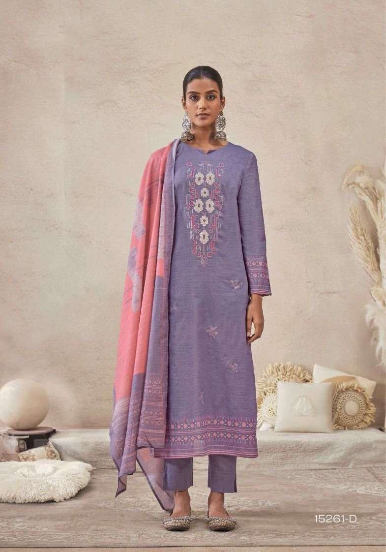 PANKHI SERIES 15261 BY OMTEX DESIGNER DIGITAL PRINTED AND EMBROIDERY WORK LAWN COTTON SUITS ARE AVAILABLE AT WHOLESALE PRICE
