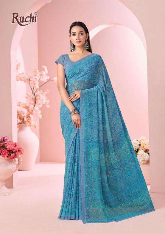 RAAGINI GEORGETTE VOL-45 SERIES 62101 TO 62103 SAREE BY RUCHI DESIGNER PRINTED GEORGETTE SAREES ARE AVAILABLE AT WHOLESALE PRICE