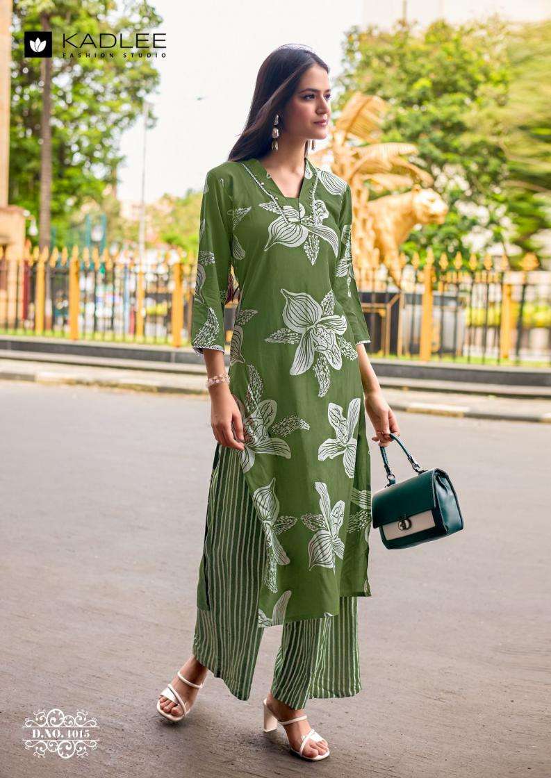 RANGOLI VOL-3 SERIES 4013 TO 4018 BY KADLEE DESIGNER PRINTED RAYON KURTI WITH PLAZZO ARE AVAILABLE AT WHOLESALE PRICE