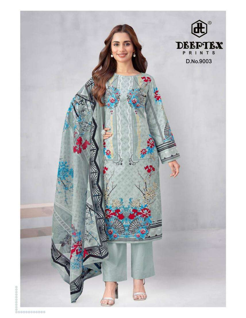 ROOHI ZARA VOL-9 SERIES 9001 TO 9008 BY DEEPTEX DESIGNER WITH PRINTED COTTON LAWN SUITS ARE AVAILABLE AT WHOLESALE PRICE