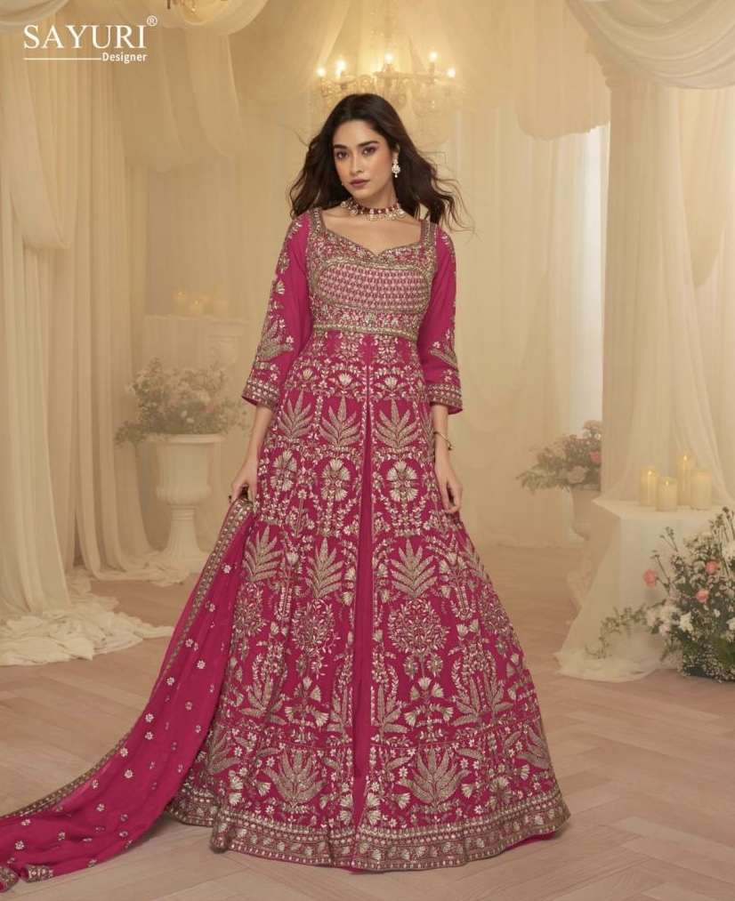 ROOP SERIES 10175 TO 10176 BY SAYURI DESIGNER EMBROIDERY WORK GEORGETTE READYMADE BRIDAL WEAR SUITS ARE AVAILABLE AT WHOLESALE PRICE 