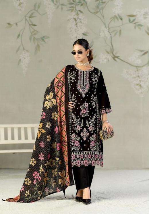 RUMAISHA SERIES 1001 TO 1002 BY RADHIKA AZARA DESIGNER EMBROIDERY WORK LAWN COTTON SUITS ARE AVAILABLE AT WHOLESALE PRICE