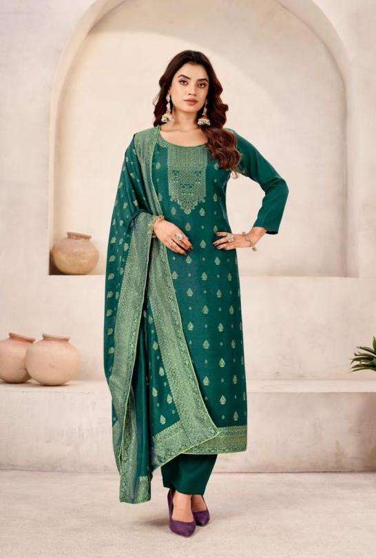 SAFARI SERIES 2001 TO 2004 BY TANISHK FASHION DESIGNER SWAROSKI DIAMOND WORK MUSLIN JACQUARD SUITS ARE AVAILABLE AT WHOLESALE PRICE