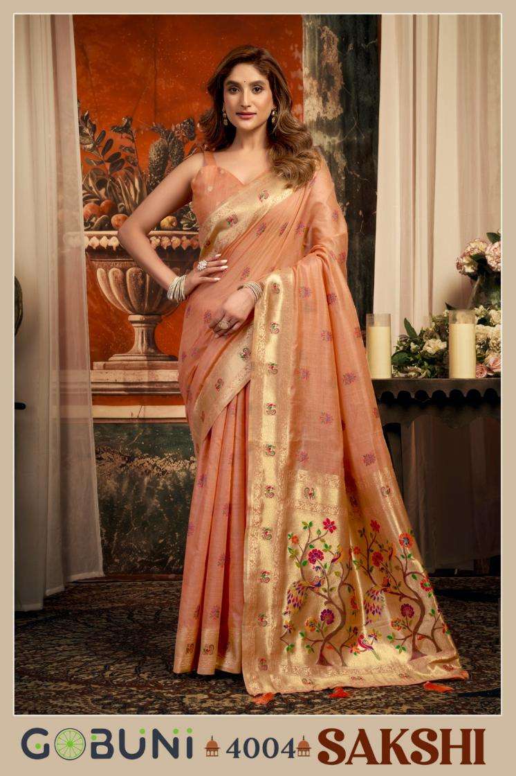 SAKSHI SERIES 4001 TO 4006 SAREE BY GOBUNI DESIGNER PAITHANI SILK SAREES ARE AVAILABLE AT WHOLESALE PRICE