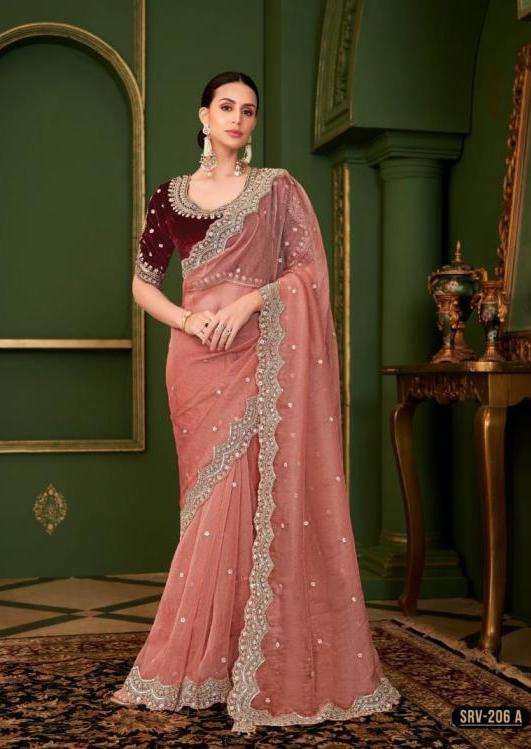 SARVARATNA HITS SERIES 200 SAREE BY TFH DESIGNER WORK SILK PARTY WEAR SAREES ARE AVAILABLE AT WHOLESALE PRICE