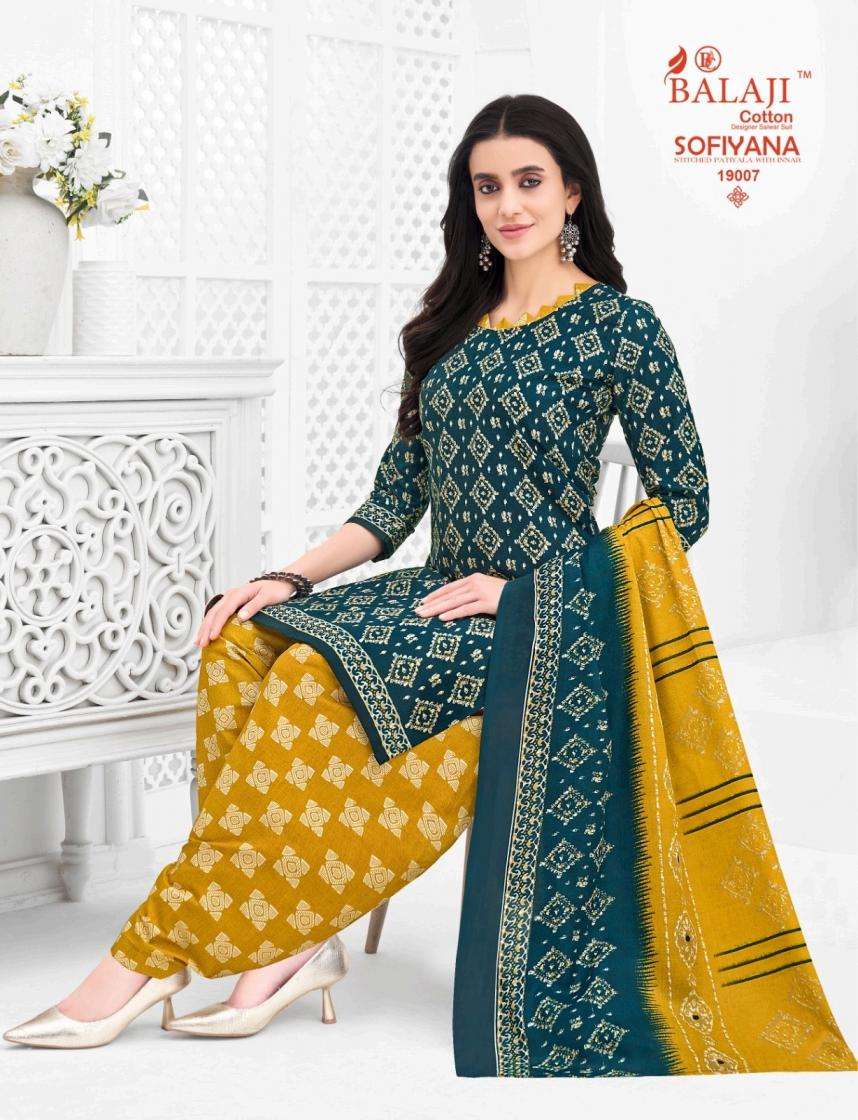 SOFIYANA VOL-19 SERIES 19001 TO 19012 BY BALAJI COTTON DESIGNER COTTON READYMADE SUITS ARE AVAILABLE AT WHOLESALE PRICE