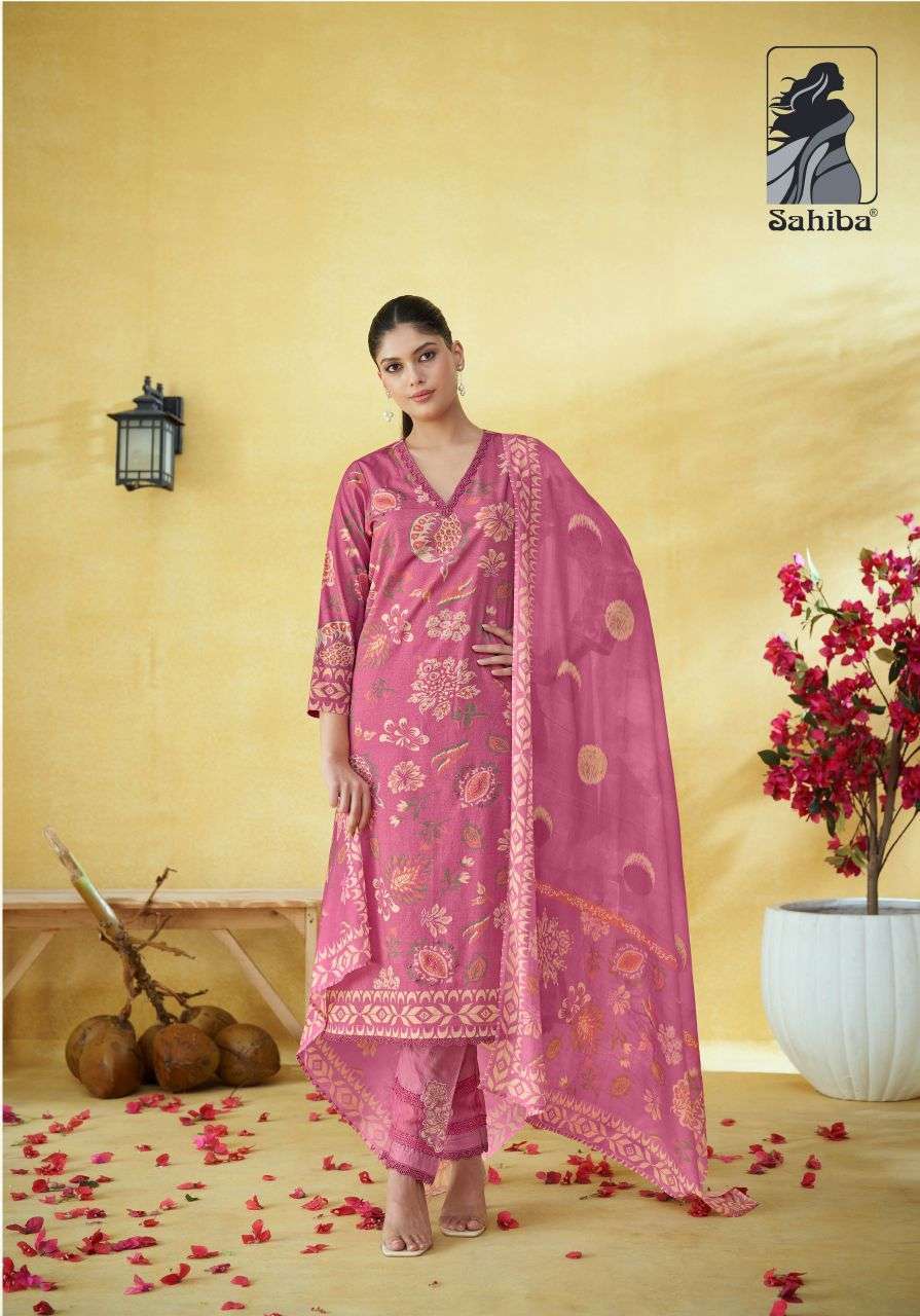 SUHANA SAFAR SERIES 200 BY SAHIBA DESIGNER DIGITAL PRINTED WITH HAND WORK AND EMBROIDERY WORK COTTON SUITS ARE AVAILABLE AT WHOLESALE PRICE
