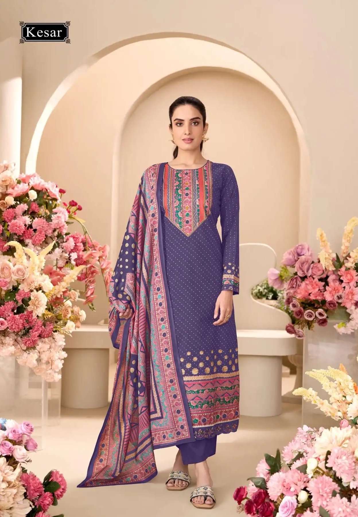 SUNHERI DHOOP SERIES 2001 TO 2006 BY KESAR DESIGNER DIGITAL PRINTED AND EMBROIDERY WORK LAWN COTTON SUITS ARE AVAILABLE AT WHOLESALE PRICE
