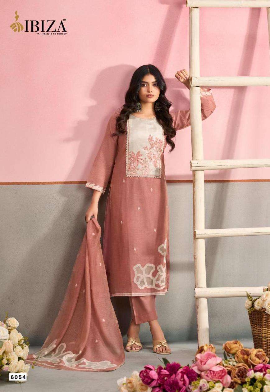 TINKA SERIES 6051 TO 6054 BY IBIZA DESIGNER HAND WORK LINEN COTTON JACQUARD SUITS ARE AVAILABLE AT WHOLESALE PRICE