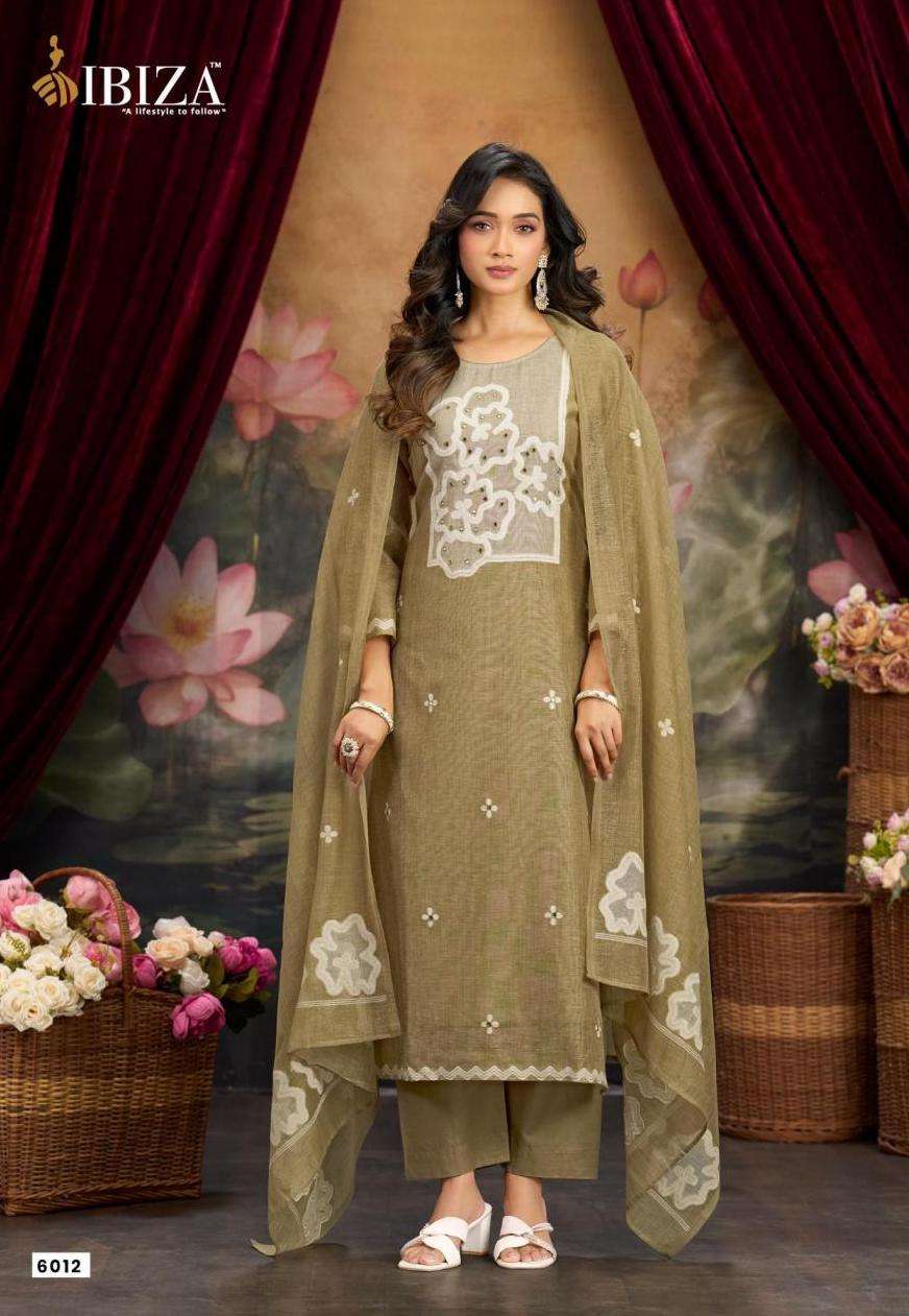 TOPAZ SERIES 6011 TO 6014 BY IBIZA DESIGNER HAND WORK LINEN COTTON JACQUARD SUITS ARE AVAILABLE AT WHOLESALE PRICE